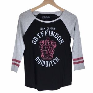 HARRY POTTER Shirt Baseball T Shirt 3/4 Sleeve Gryffindor Team Captain Raglan XS
